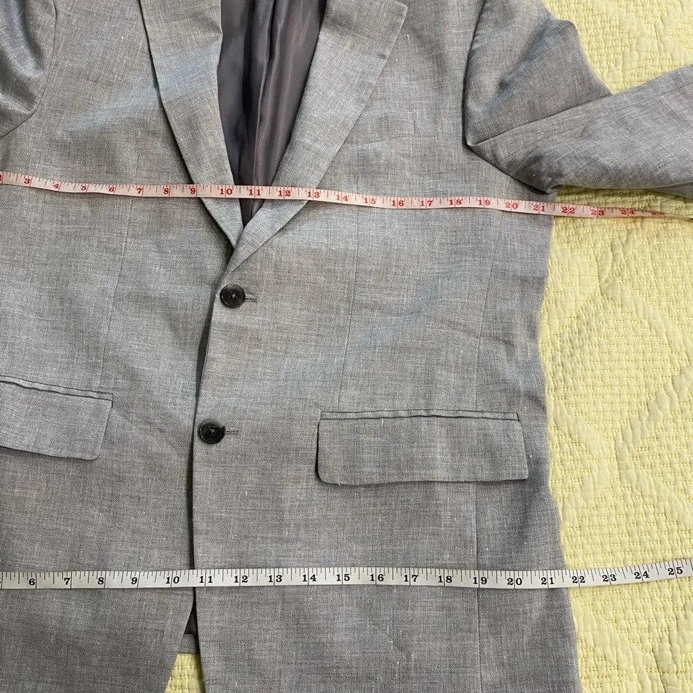 Zara Two Buttons Closure Linen Blend Gray Blazer size 42